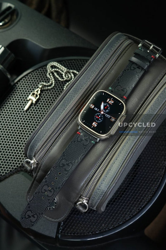 Upcycled Gucci GG Crystal Black Apple Watch Band - upcycledwatchband