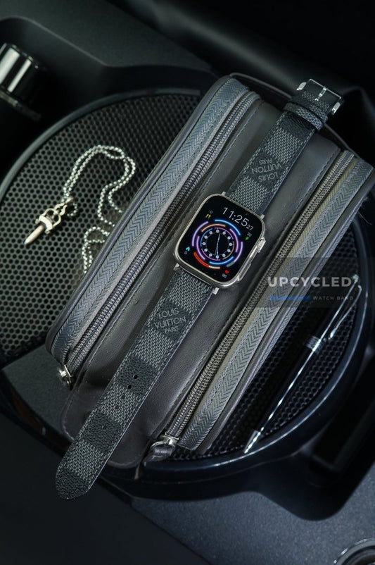 Upcycled Louis Vuitton LV Damier Graphite Apple Watch Band - upcycledwatchband