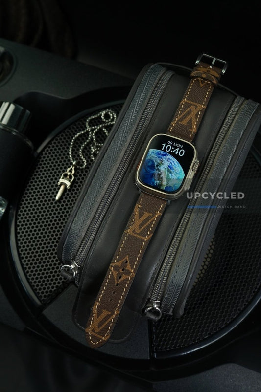Upcycled LV Louis Vuitton Monogram Apple Watch Band - upcycledwatchband