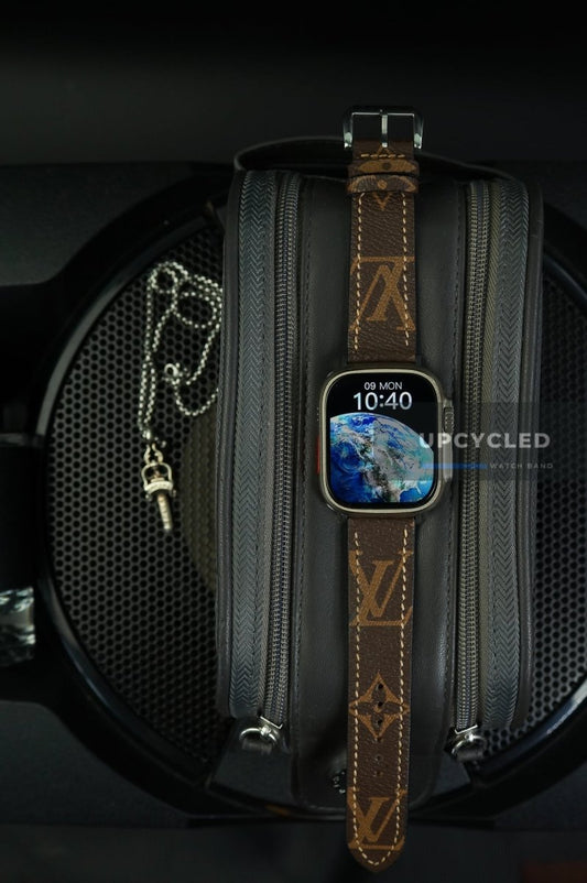 Upcycled LV Louis Vuitton Monogram Apple Watch Band - upcycledwatchband