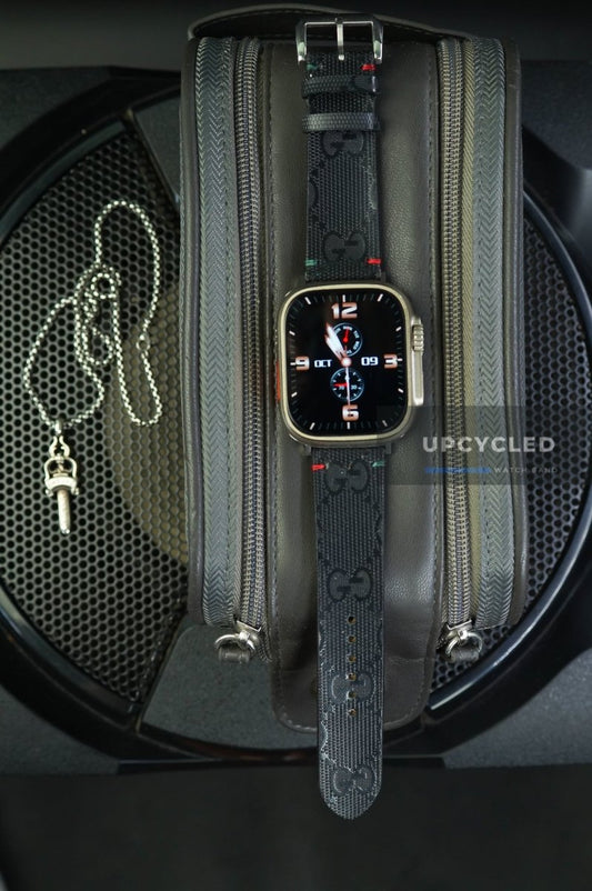 Upcycled Gucci GG Crystal Black Apple Watch Band - upcycledwatchband