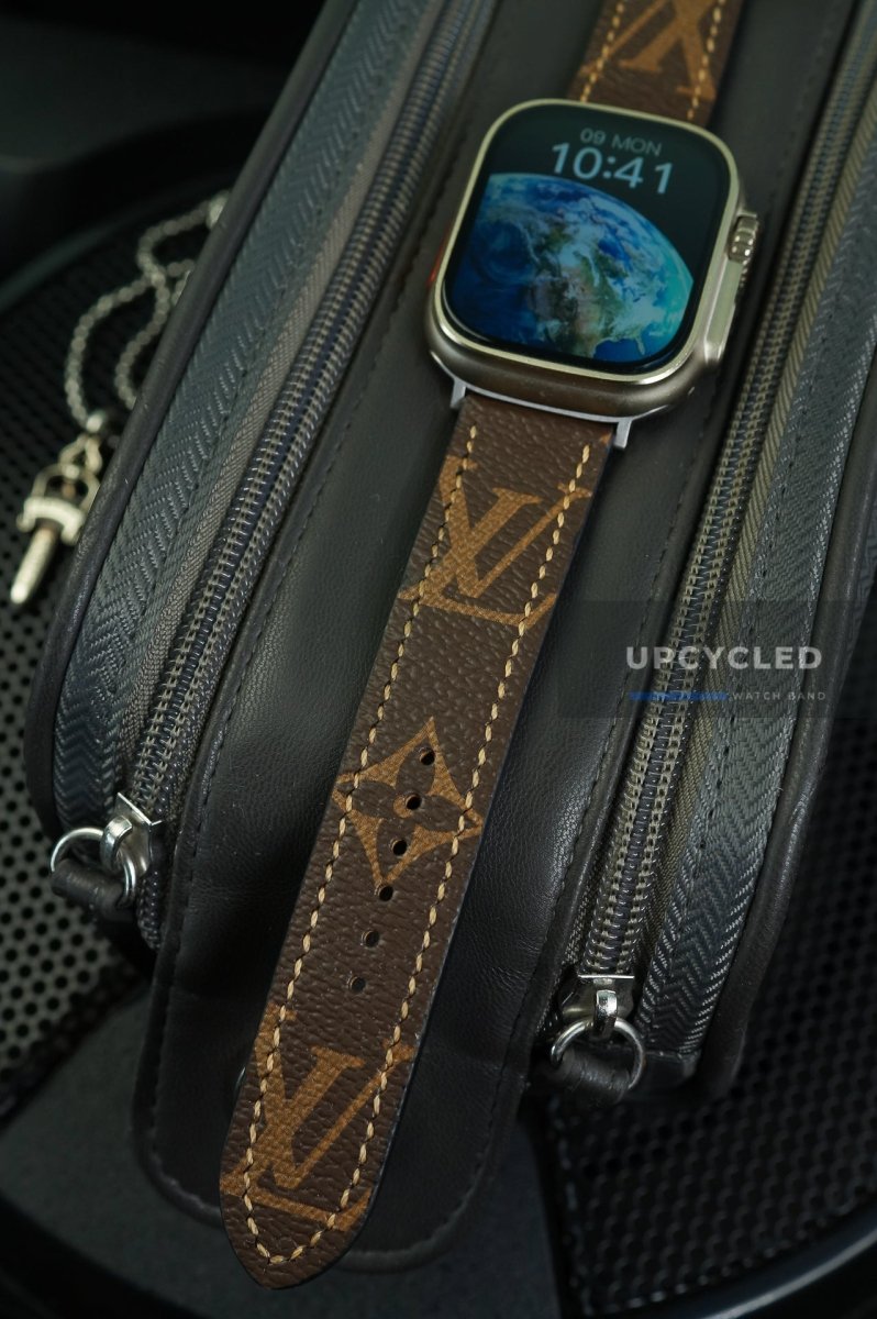 Upcycled LV Louis Vuitton Monogram Apple Watch Band - upcycledwatchband
