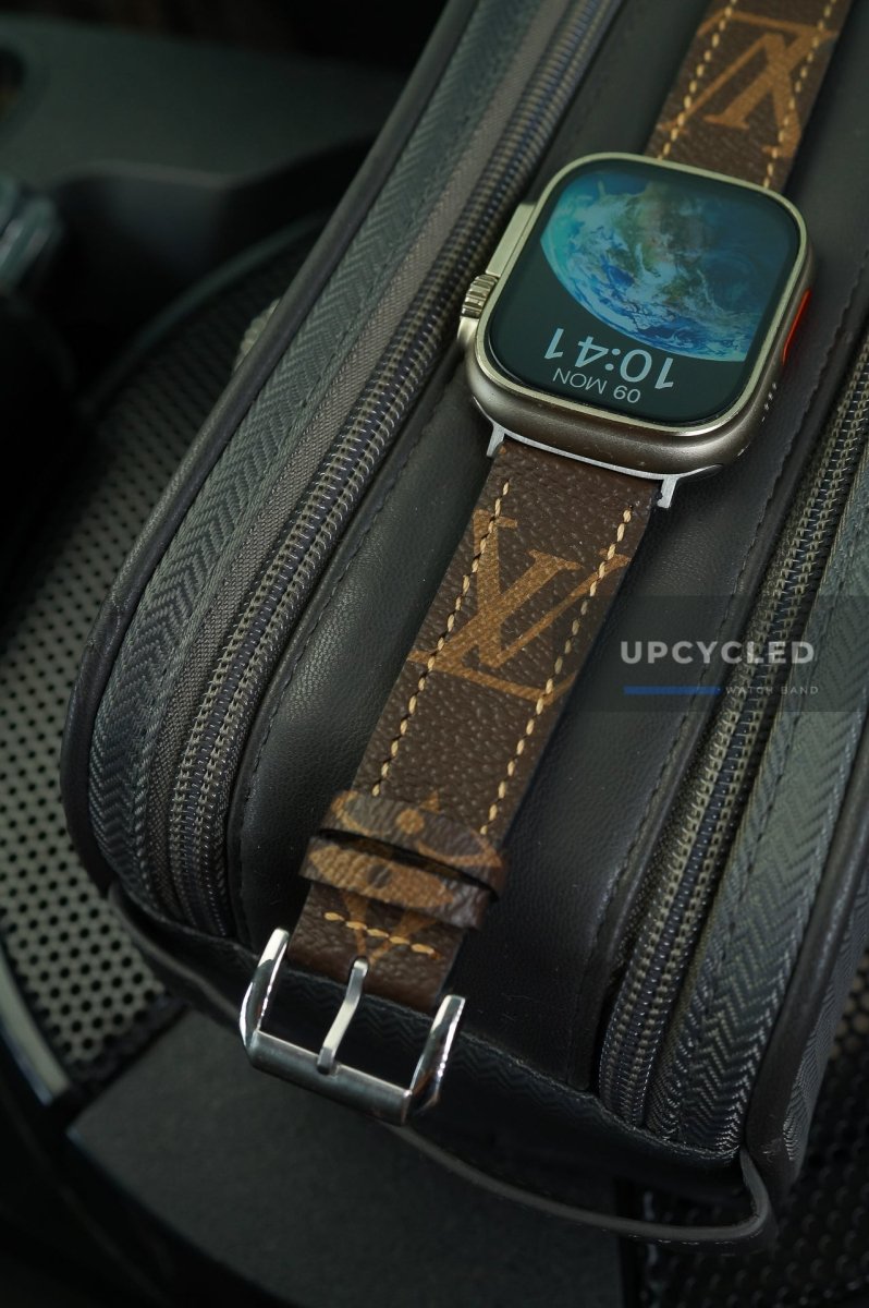 Upcycled LV Louis Vuitton Monogram Apple Watch Band - upcycledwatchband